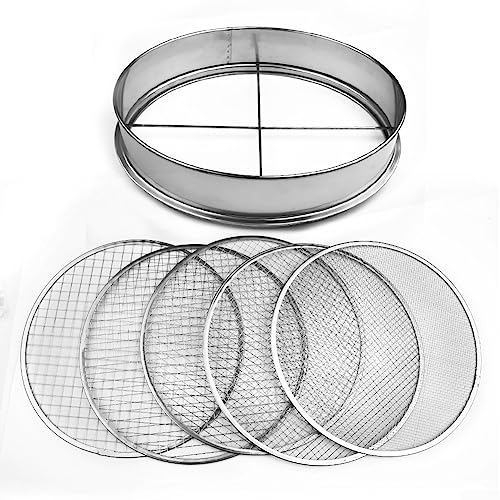 Setaccio da giardino in acciaio , per terriccio bonsai, compost, con 5 filtri per terra