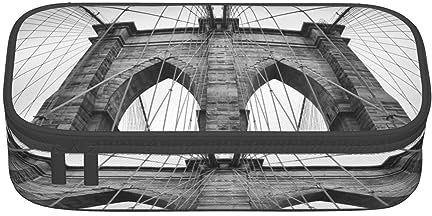 ASEELO Federmäppchen, Kaktus, Wüste, Sonnenuntergang, großes Federmäppchen, Tasche für Kinder, Damen, Herren, Schule, Büro, Brooklyn Bridge, pencil case, Beauty Case