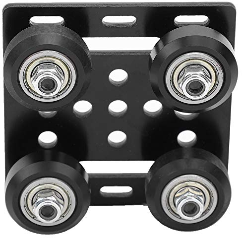 Yctze V Gantry Plate Kit mit 4 V Solid POM Rädern, V Portalplatte schwarz für 3D Druckerzubehör, Aluminiumprofile, Standard 2020