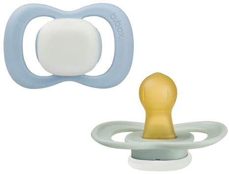 b.box Baby Schnuller Größe 1 (2er Pack) | Leuchtet im Dunkeln | Naturkautschuklatex | Runder Sauger | Bleibt Sauber | Baby Schnuller 0-6 Monate