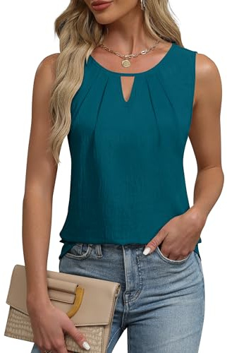 Blooming Jelly Womens Sleeveless Tank Top Business Casual Work Blouses