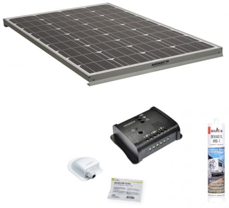 Antarion Pack Panneau Solaire 140W Camping Car + kit de Pose Solaire avec régulateur de Charge MPPT 160W 10A
