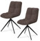Juskys Drehstuhl Dallas Cord 2er Set - Esszimmerstühle, drehbar, Cord Bezug, Stuhl 120 kg belastbar, Stühle, Esszimmer, Esszimmerstuhl - Braun