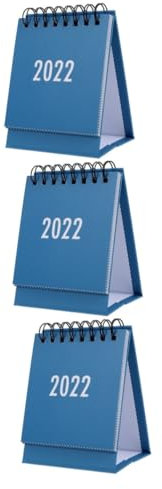 VILLCASE 3 Stk 2022 Mini-tischkalender Bürokalender 2022 Jahreskalender Monatlich Neujahrskalender Blaues 2022 Planer Jahreskalender Lichthausdekorationen Für Zu Hause Papier Blue