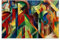 YYUEQIL Franz Marc Postergemälde (Ställe), Bilddruck, Wandkunst, Gemälde, Leinwand, Kunstwerke, Geschenkidee, Raum, ästhetisch, ungerahmt, 20 x 30 cm