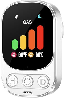 Natural Gas Detector, 3 in 1 Plug-in Combustible Gas Leak Detector with Backup Battery (Gas, Temperature and Humidity Display), Portable Methane Gas Alarm Monitor for Home & RV
