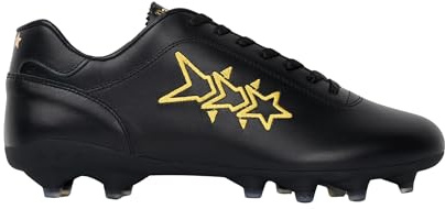 PANTOFOLA D'ORO 1886 Scarpe Calcio Uomo Galassia in Vitello Nero/Oro Suola Blu Ideale su Terreni Misti Compatti Naturali e Artificiali MG [Taglia: 43 EU]