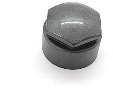 Partsdealers Wheel Nut Covers - Durable Bolt Covers Caps (1, Glossy Dark Grey, 17mm HEX)