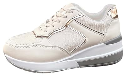 Baskets à talon compensé pour femme - En cuir - Confortables - Confortables - Légères et respirantes - Résistantes - Tendance - Chaussures de loisirs - Chaussures d'affaires - Confortables