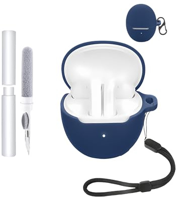 Silikon-Schutzhülle für HONOR Choice Earbuds S7 Ohrhörer, langlebige und umweltfreundliche Bluetooth-Kopfhörerabdeckung mit präzisen Löchern und Ladekompatibilität, stoßfest, angenehme Haptik,Blau