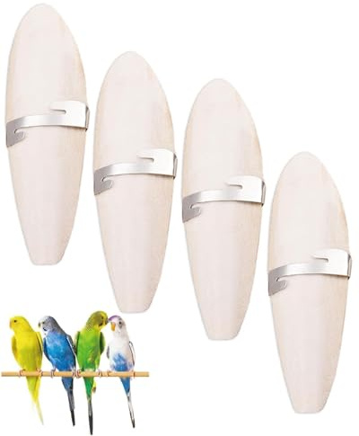 KEMUZ Sepiaschalen für Vögel und Schildkröten, 3 Stück Natürliche Tintenfisch Knochen mit Metallhalter, 11-13cm Kalziumquelle für Wellensittiche, Papageien, Reptilien und Schnecken, Vogelzubehör