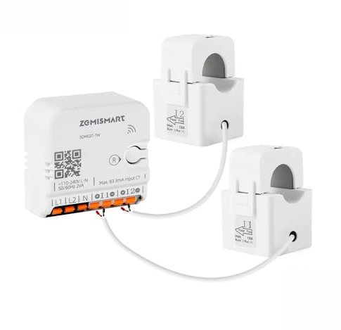 2 Phase Smart Energy Meter Max 120A with 2 Clamps, Alarm Function Monitor 110v-240v, Real Time Monitoring, Works with Tuya and Smart Life App (WiFi Version)