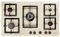 Piano Cottura Cucina a Gas Incasso, 5 Fuochi, Tripla corona, Design Moderno, Made in Italy, Elleci PGSP90151CS Avena