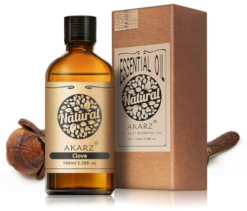AKARZ 100ml huile essentielle de clou de girofle Naturelle Pure pour la fabrication de bougies, les soins de la peau, les massages, la relaxation à domicile.
