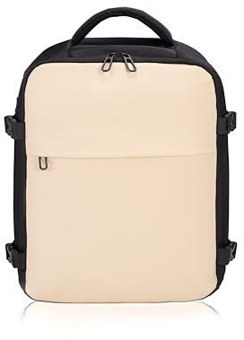 CELIMS - Sac A Dos Voyage Cabine Avion 40x30x20 | Bagage à Main | 24L | Imperméable | Polyester Léger | Sac à Dos Voyage | Beige