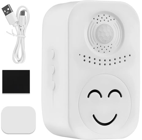 Voice Recordable PIR Infrared Motion Sensor Detector Motion Sensor Activated Voice Recorder Speaker Player Door Chime for Shop Sale Garage Door Alert Greeting Visitor for Halloween New Year Festival