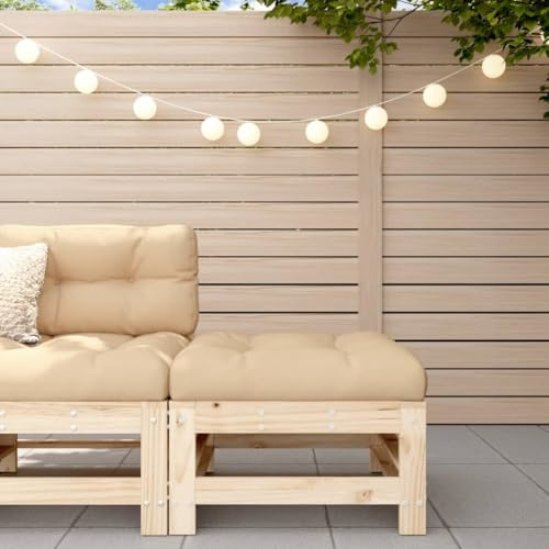 Keeushr Gartenhocker aus Massivholz Kiefer mit weichem Sitzkissen für Terrasse Garten und Balkon robuster Holzrahmen modulares Design Outdoor Möbel