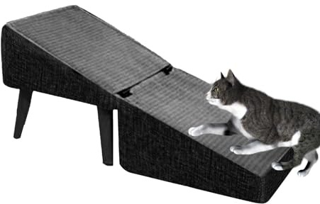 Escalier pour Chien, 30x30x35cm Rampe pour Chien 2 en 1, Bois Rampe Tabouret pourChien, Pliable Antidérapant Escalier pourChiens LitRampe Ottomane Pliable Antidérapante pour Animaux Marches