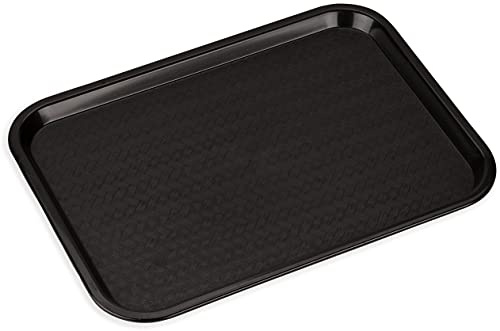 Carlisle FoodService Products Bandeja de Cafetería para Comida Rápida con Superficie Texturizada para Cafeterías, Comida Rápida y Comedores, Plástico, 46x36cm, Negro, (Paquete de 12)