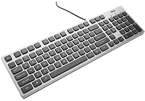 Trust 16714 USB Slovaque Noir, Gris Clavier - Claviers (Standard, avec Fil, USB, Noir, Gris)
