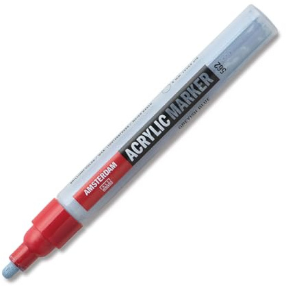 Amsterdam Acrylic Marker - Graublau 562-4 mm Feder - lichtecht - wasserfest - geruchlos auf Wasserbasis - vielseitig einsetzbar für Leinwand, Holz, Papier - austauschbare Federn