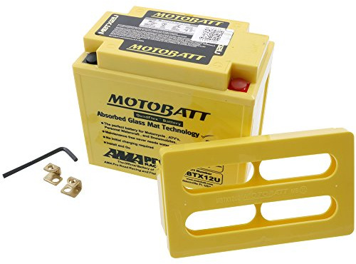 MOTOBATT AGM-Batterie MBTX12U kompatibel mit Honda XRV 750 Africa Twin RD07 | 12V, 14Ah, 4-polig, wartungsfrei und versiegelt; Maße 151 × 87 × 130 mm; Vergleichstypen YTX12BS, YTX14BS, YTX14HBS, KMX14BS