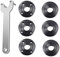 7PCS Angle Grinder Nut and Wrench Kit 5/8-11 Flange Lock Nut Compatible with Dewalt Milwaukee Makita Ryobi Bosch Metabo Black Decker 4.5 5 Inch Grinder Parts Replacement