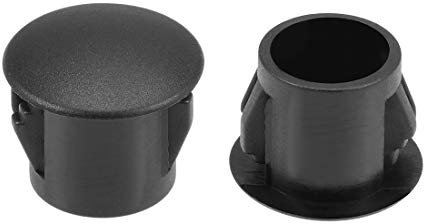 sourcing map Hole Plugs Black Plastic 9.5mm Snap in Locking Hole Tube(9.5-10.5mm) Steel Furniture Fencing Post Pipe Insert End Caps for Fitness Equipment 50 Pcs
