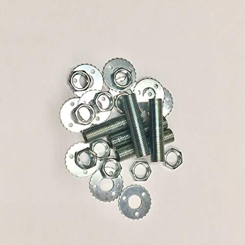 Kit 5 pezzi tubo asse filettato 10X1 L. 30mm più 10 dadi più 10 rondelle zigrinate, ricambio per lumi e lampadario