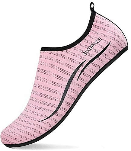 Sixspace Herren Damen Badeschuhe Wasserschuhe Aquaschuhe Strandschuhe Schnell Trocknend Slip on Breathable Schwimmschuhe Surfschuhe für Beach Pool Surfen Yoga Rosa(Lieferantengröße 38 EU)