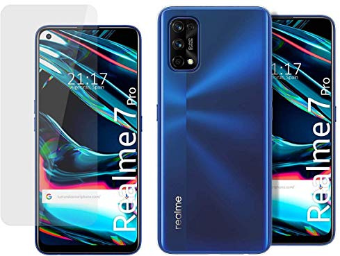 Tumundosmartphone Pack 2 En 1 Funda Gel Transparente + Protector Cristal Templado para Realme 7 Pro