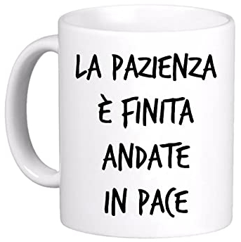 LE HERISSON Tazza MUG LA PAZIENZA è FINITA ANDATE IN PACE - REGALO SIMPATICA DIVERTENTE AMICO FIDANZATO FIDANZATA COLLEGA LAVORO 599