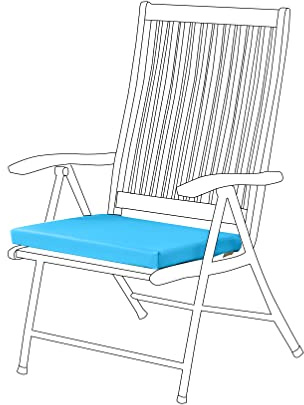 Gardenista Stuhlkissen 44 x 50 x 5 cm - Polsterauflage Auflage für Stühle/Rattanstühle Stuhlauflage mit Schleifenbändern -Wasserresistent Indoor Outdoor Sitzkissen für Gartenstuhl (Türkis, 1)
