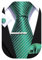 Barry.Wang Juego de 4 corbatas de seda a cuadros para hombre, diseño de rayas, de bolsillo, cuadradas, para bodas, negocios, Verde esmeralda brillante, Taille unique