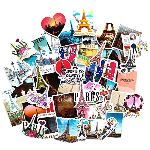 Sticker Paris Aufkleber France Eiffelturm Vintage Scrapbooking Stickers für Laptop Wasserflaschen Gitarre Motorrad Vespa sticker set
