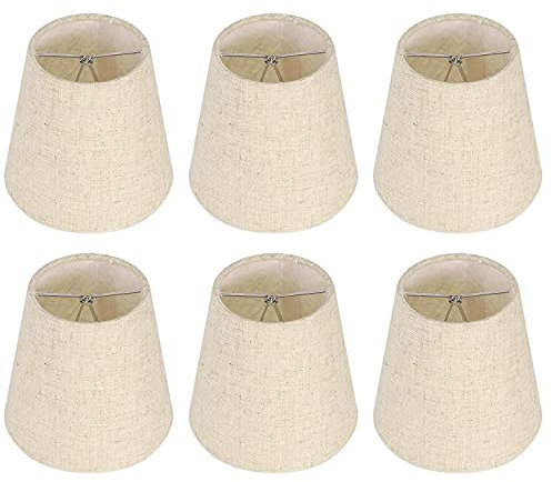 de 6 lámparas pequeñas para lámparas de candelabro, pantalla de tela de barril para lámpara de pared
