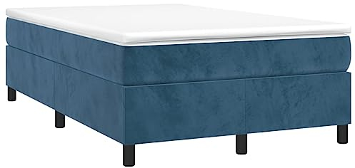 vidaXL Bettgestell, Polsterbett Bett für Schlafzimmer, Bettrahmen mit Lattenrost Stützbeinen, Schlafzimmerbett Doppelbett, Dunkelblau 120x200cm Samt