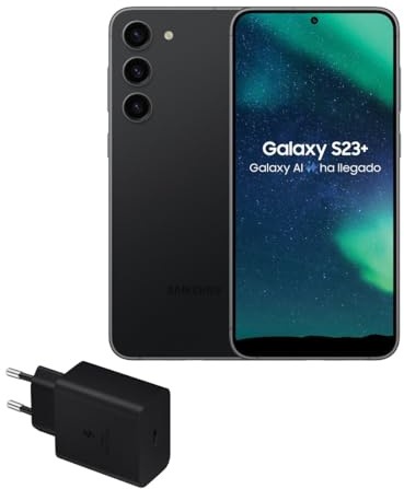 Samsung Galaxy S23+, 256GB + Cargador de 45W - Smartphone Android con IA, Teléfono Móvil Desbloqueado, Color Negro (Versión Española)