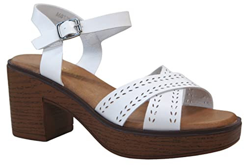 Women's Fashion Platform Wood Effect Heel cushioning Indoor Outdoor