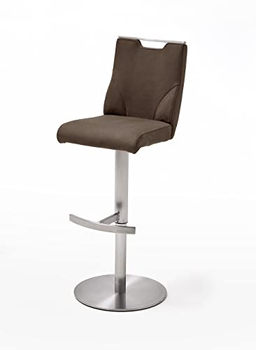 Robas Lund Barhocker Braun Leder drehbar 360°, Barstuhl höhenverstellbar, Giulia C