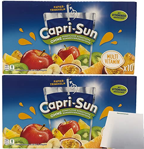 usy Bundle für Capri Sonne Multivitamin mit Papier-Trinkhalm 2er Pack (2x 10x200ml) + usy Block