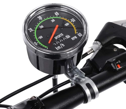 Agatige Fahrradcomputer Kabellos, Fahrrad Mechanisch Tacho, Metall-Kunststoff-Fahrrad Kilometerzähler, Mechanischer Kilometerzähler, Mechanischer Fahrradcomputer Für 26, 27,5, 28, 29 Zoll Fahrräder
