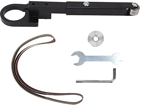Belt Sander Attachment, Angle Grinder Modification Tool Grinder Tool Modified to Belt Sander Polisher Attachment Low Noise High Stability Sand Belt Machine Pipe for Knife Gaps Hole