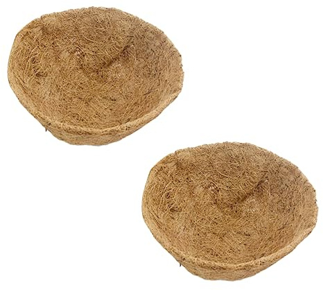 Pack of 2 Replaceable Coco Hanging Basket Liners Coir Planter Liner Round Coco Fiber Liner for Hanging Basket Pre-formed Thick Plant Basket Liner for Home Garden Plant Flowers Vine Pot (16 Inch)
