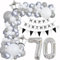Luftballons Girlande 70 Geburtstag Deko Frauen Mann Luftballons Silber grau Weiß deko 70. Geburtstag Frau Männer 70 Jahre Geburtstagdeko Silber Happy 70 Birthday Girlande Ballons Deko Weiß silber