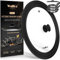 Walfos Universal Lid for Pots, Pans and Skillets - Fits 33cm, 36cm and 38cm Diameter Cookware, Glass Pan Lid with Heat Resistant Silicone Rim, (Black)