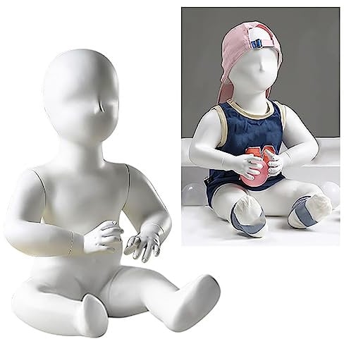 Schaufensterpuppe Baby-Mannequin-Kleiderform, Ganzkörper-Männchen-Torso zur Kleiderpräsentation, Sitzend Posiert Schneiderpuppe, Modellschaufensterpuppen für 1-2-jährige Kinder ( Color : Style B )