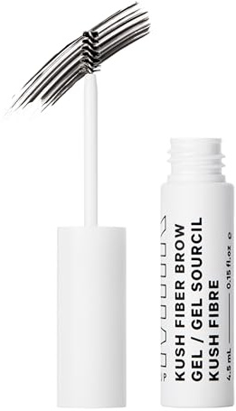 Milch Makeup KUSH Fiber Brauengel, Diesel (Warmes, sehr dunkles Braun/Schwarz) - Verdickendes Brauengel - Weicher, flexibler Halt - Vegan, tierversuchsfrei