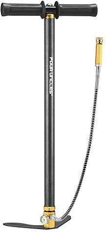 FOUR UNCLES Bomba de mano de alta presión, bomba de aire PCP de 3 etapas, 4500 psi, bomba de estribo de llenado de rifle de aire