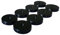 PrecisionGeek - Almohadillas de Altavoz Delgadas de Aluminio anodizado Negro con 20 mm de diámetro para Barra de Sonido de Altavoz de pie HiFi - Paquete de 8 Piezas